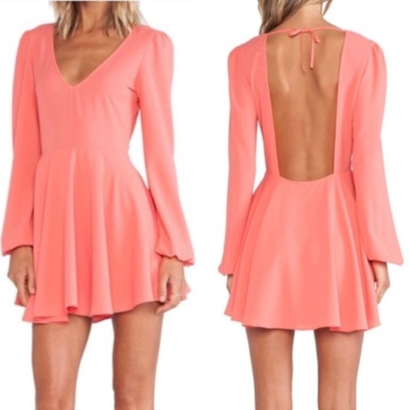 Lovers + Friends Dresses & Skirts - LOVERS + FRIENDS coral long sleeve dress